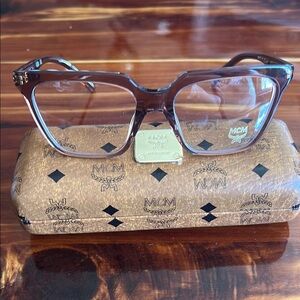 MCM Square Glasses with Brown Frame
